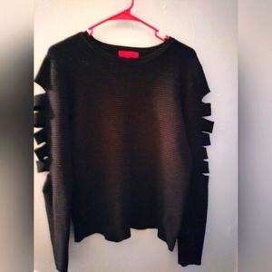 Jennifer Lopez Sz L Ribbed Sweater. Slits Down The Arm. Women's.